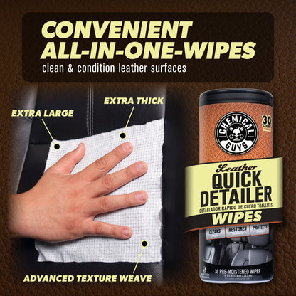Leather Quick Detailer Wipes - 3-Pack Kit