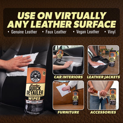 Leather Quick Detailer Wipes - 3-Pack Kit
